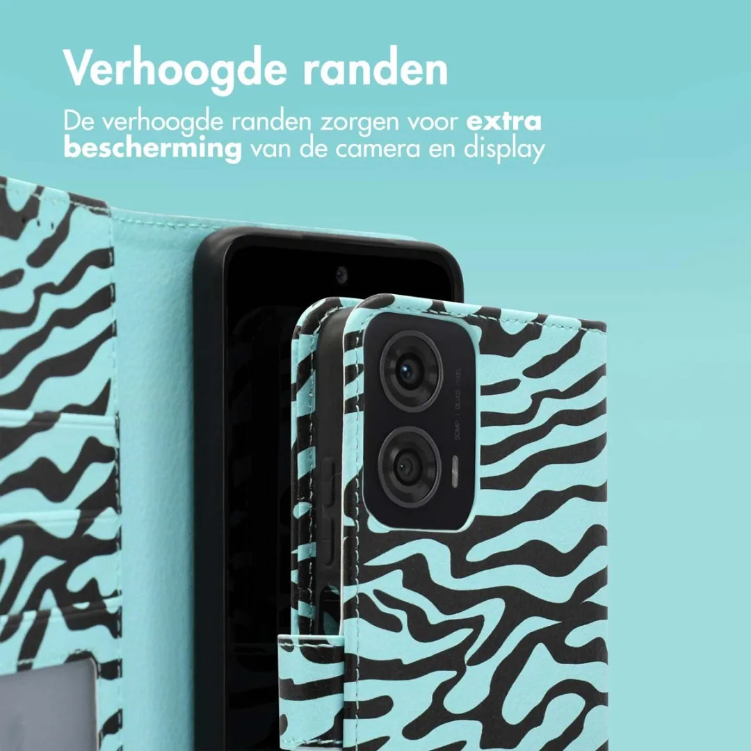 Imoshion Moto G24 Power Hoesje - Black Blue Stripes - afbeelding 6 van 6