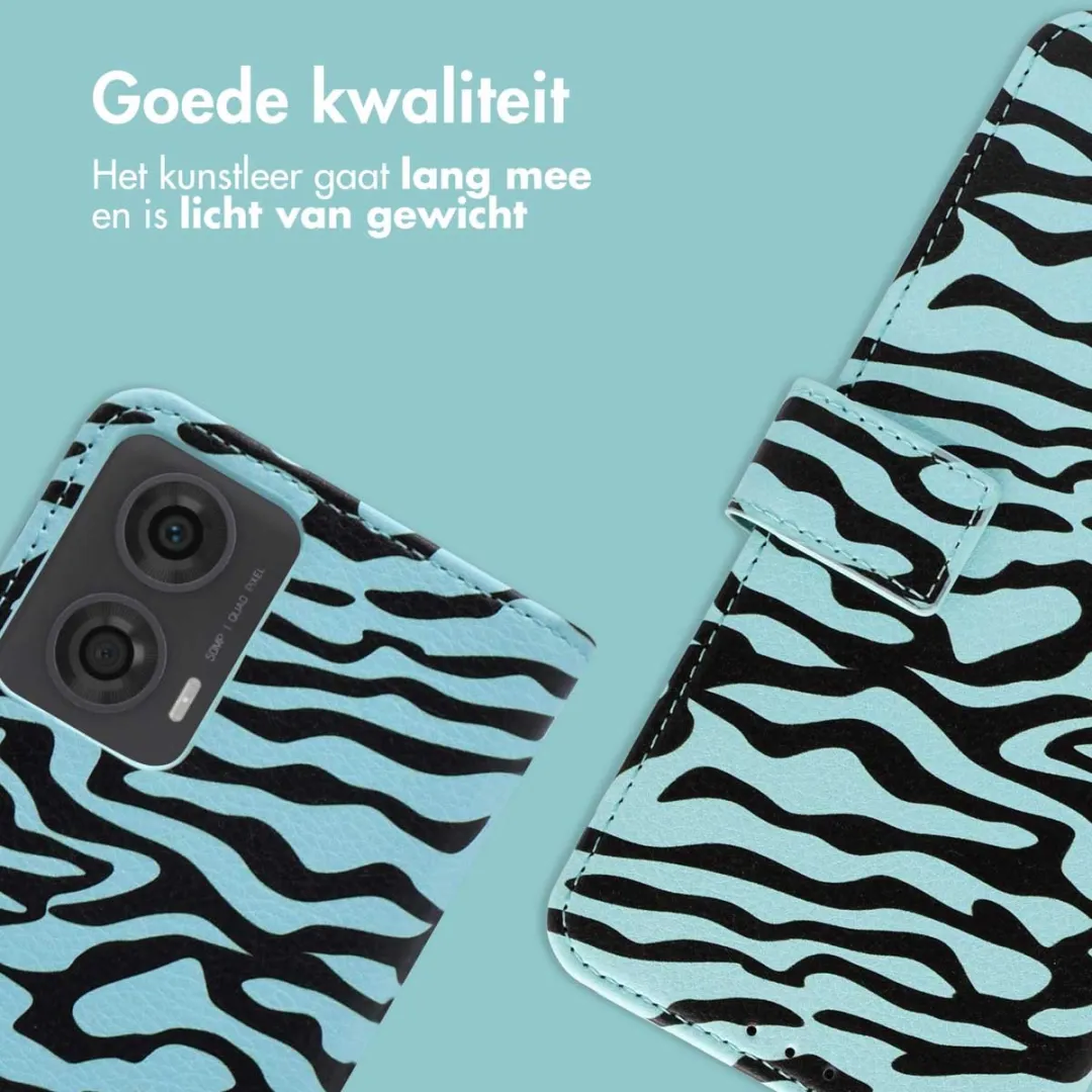 Imoshion Moto G24 Power Hoesje - Black Blue Stripes