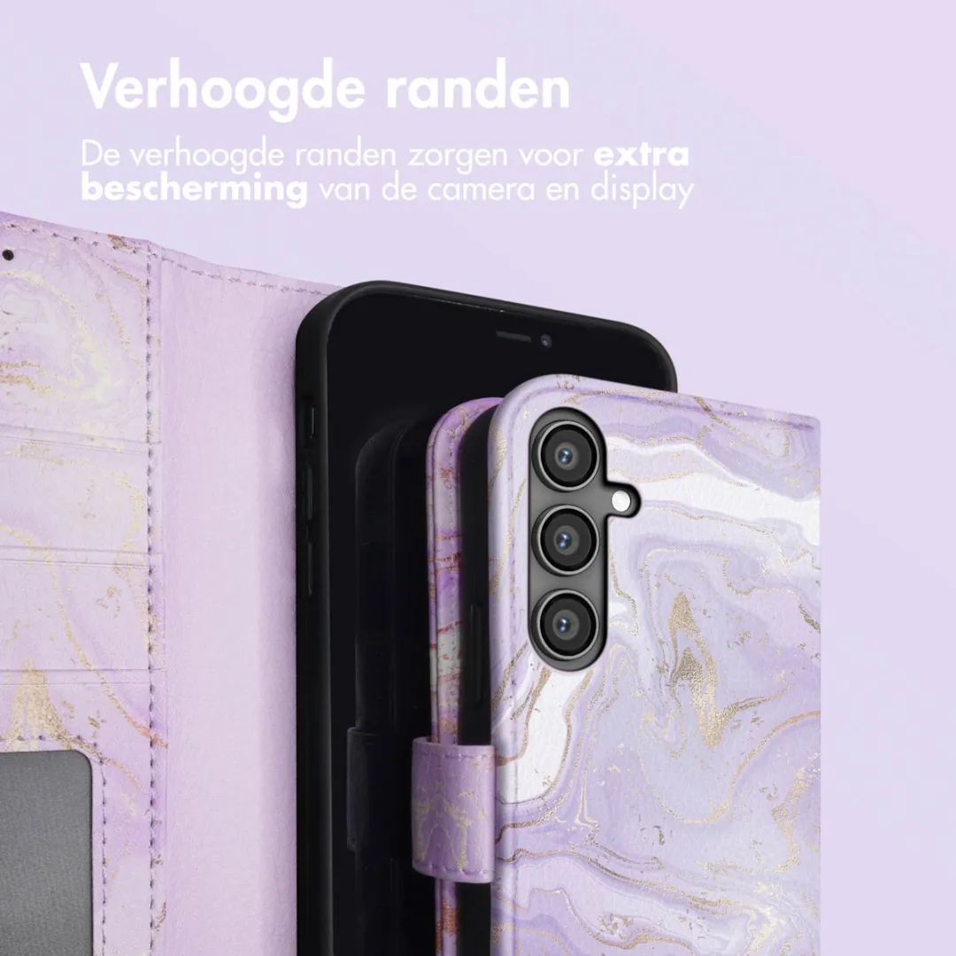 Imoshion Samsung Galaxy S23 FE Hoesje Purple Marble - 3 Pasjes