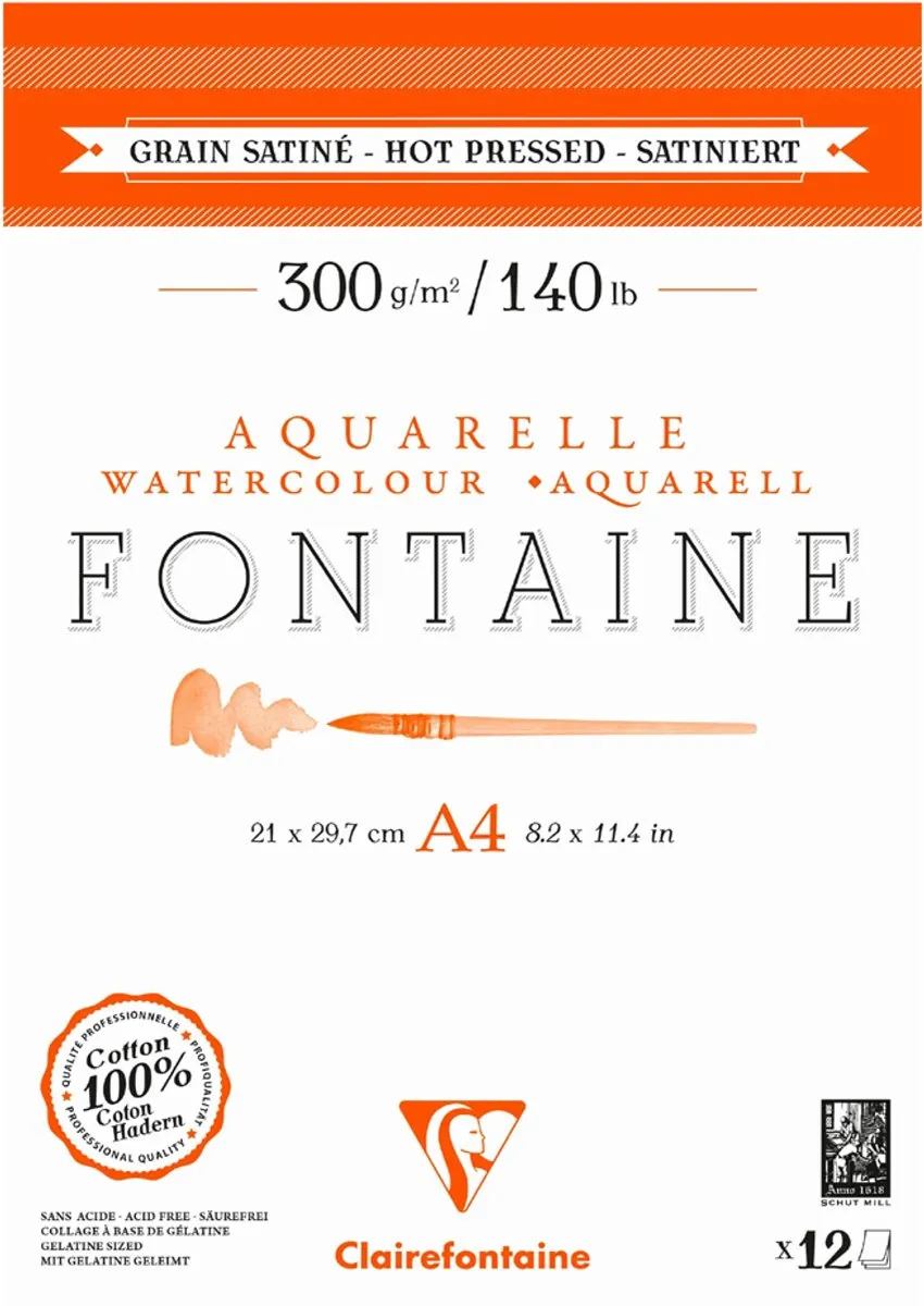 Clairefontaine Aquarelpapier Blok A3 Satin 300g/m²