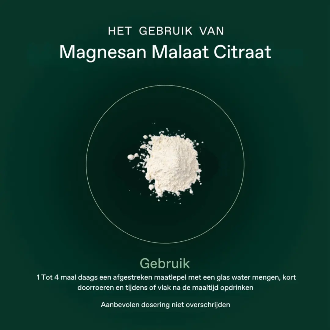 Bonusan Magnesium Malaat Citraat Poeder - 130g - afbeelding 4 van 6
