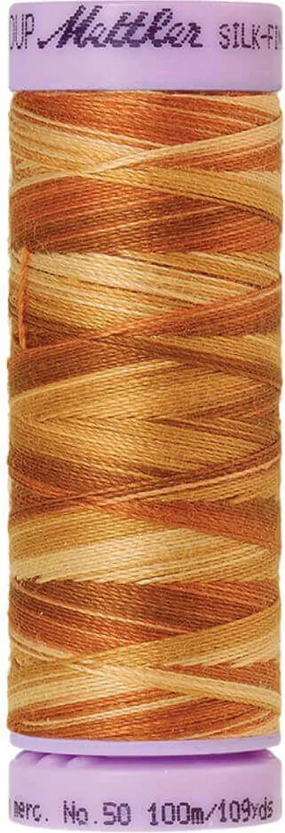 Amann Silk-Finish Cotton Multi-Color Bruin 100m