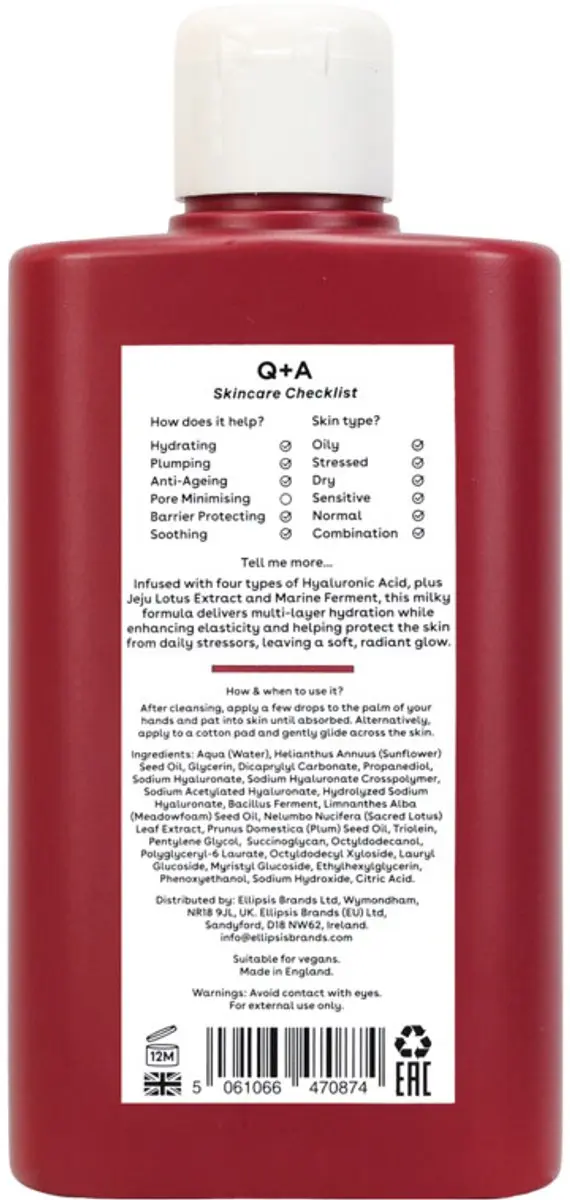 Q+A Hyaluronic Acid Milky Toner 150ml