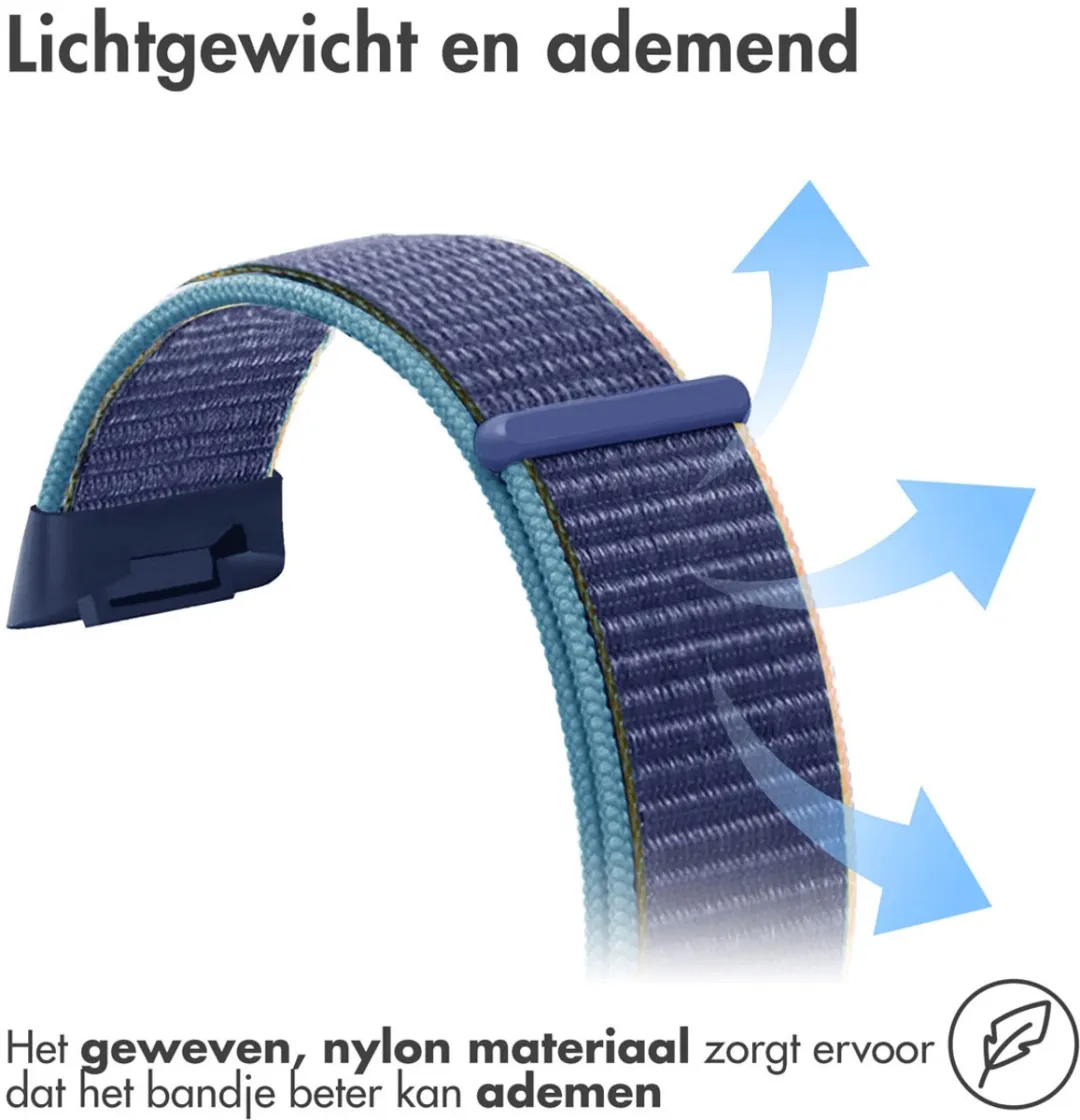 Imoshion Nylon Bandje Fitbit Charge 5 - S - Donkerblauw