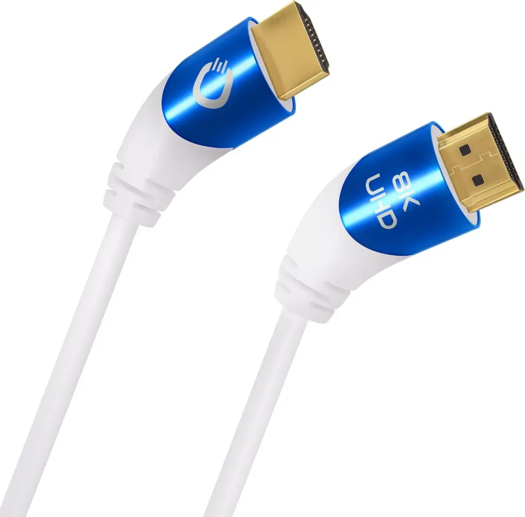Oehlbach Shape Magic 40 HDMI Kabel 8K Ultra High Speed 1.5m Wit Hoekplug