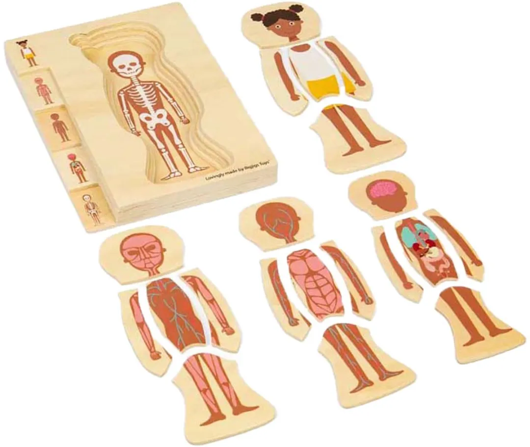 BIGJIGS Houten Anatomiepuzzel Meisje 26 Stuks - Multicolor