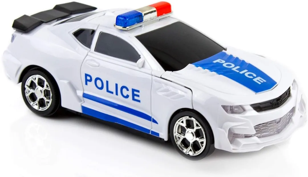 YJ Toys Police Robot Car 2-in-1 Transformerend 22cm - Wit