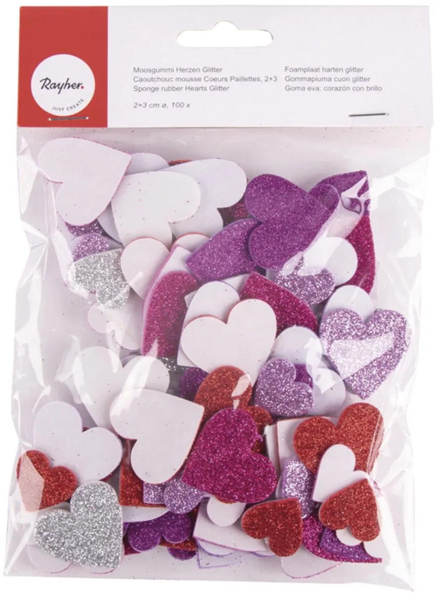 Rayher Hobby Knutsel Hartjes - 100 Stuks - Multi