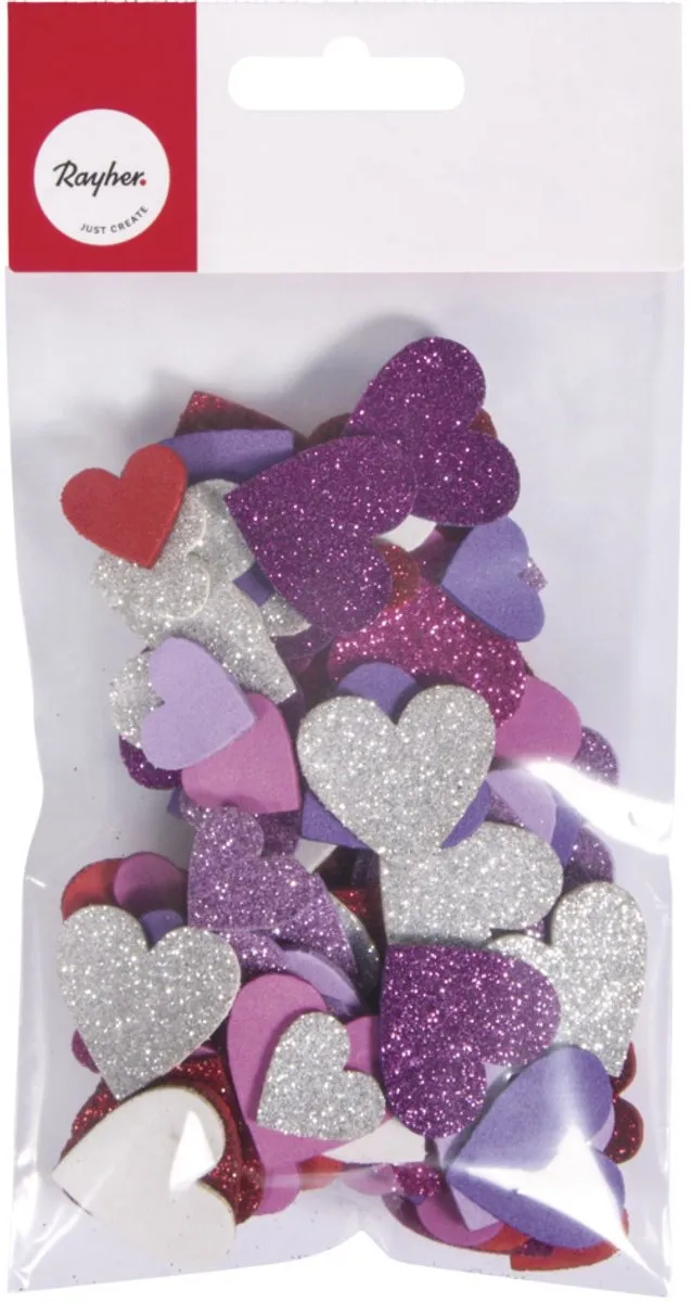 Rayher Hobby Knutsel Hartjes - 100 Stuks - Multi