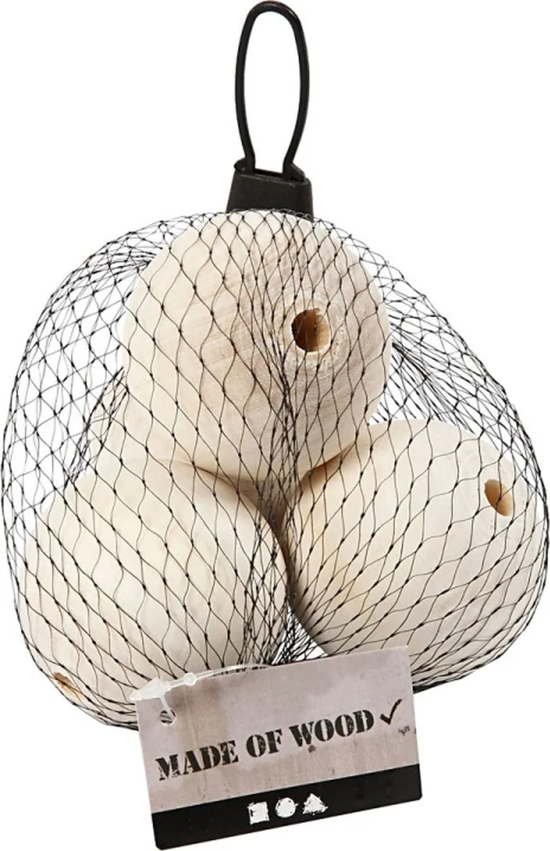 Creativ Company Houten Kralen 50mm - Naturel - 4 Stuks