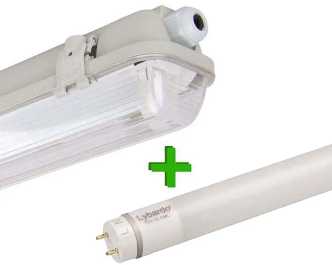 Lybardo TL Lamp 60cm Prof IP65 - 2x9W 4000K Grijs