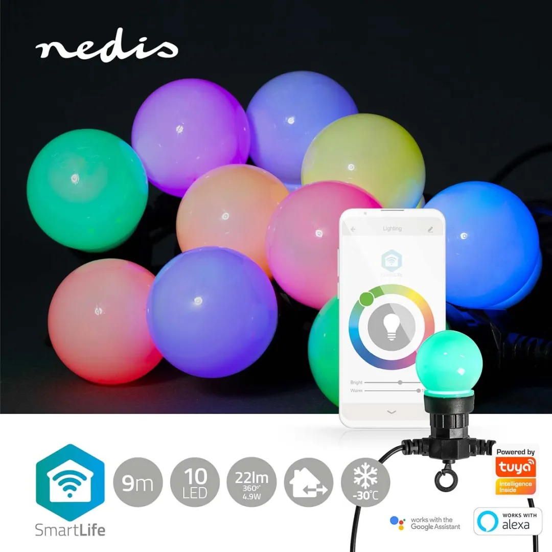 Nedis SmartLife RGBIC Feestverlichting 48 LED 9m - Mat - Android/iOS - afbeelding 6 van 6
