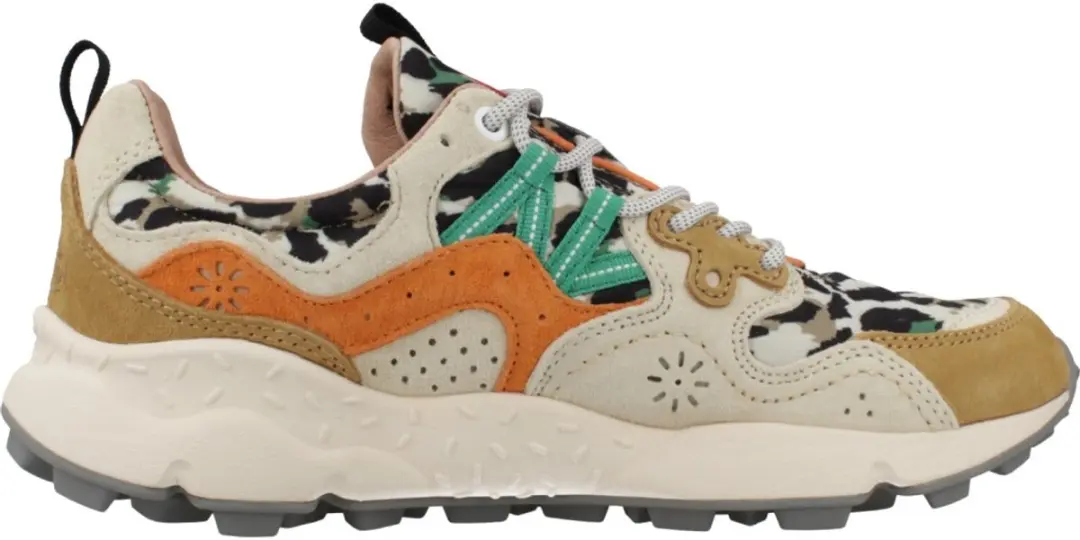 Flower Mountain dames sneakers bruin, beige camo