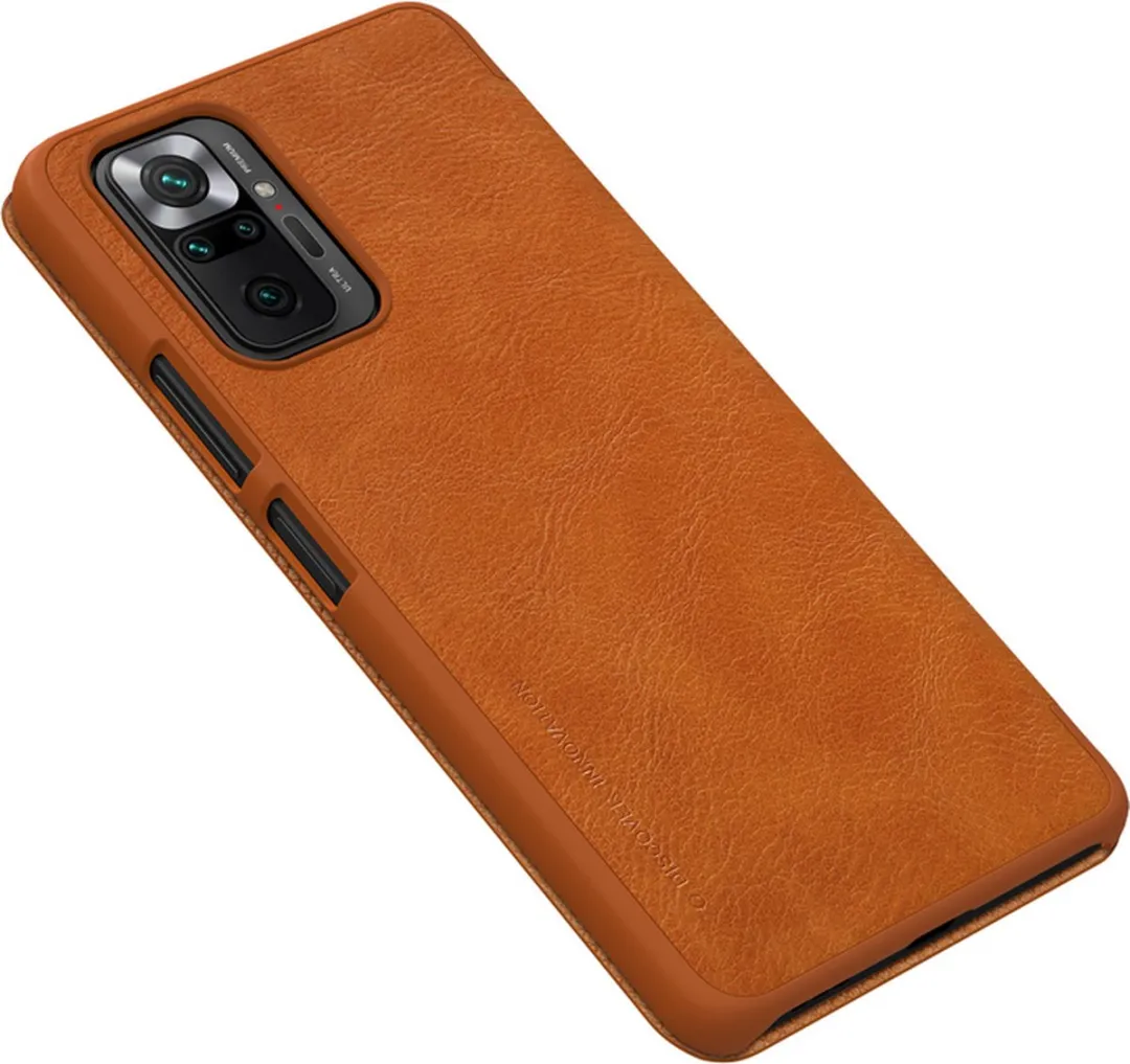 Nillkin Qin PU Leather Book Case Xiaomi Redmi Note 10 Pro - Bruin - afbeelding 4 van 6
