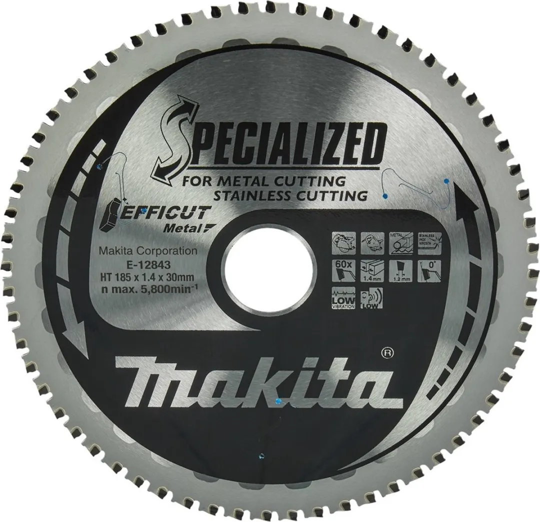 Makita E-12843 Cirkelzaagblad RVS/Staal 185mm - 60T