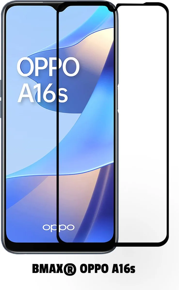 BMAX OPPO A16S Full Cover Schermbeschermer - 2 Stuks - Zwart