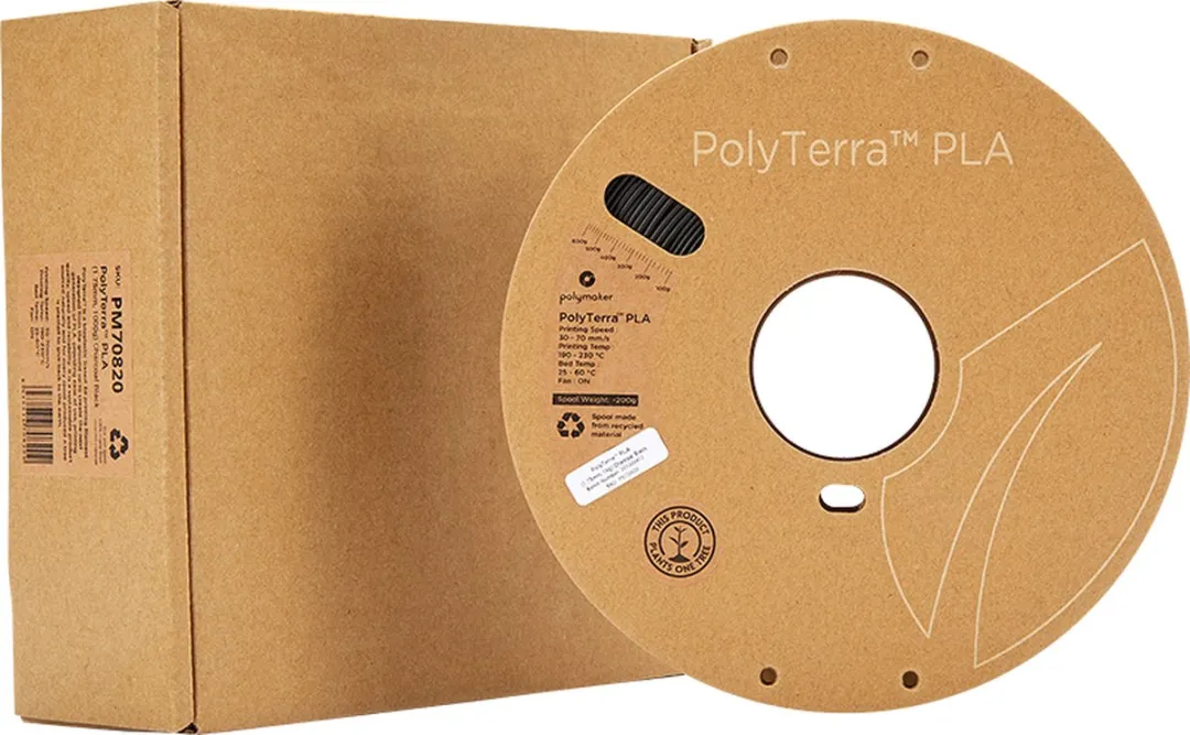 Polymaker PolyTerra PLA 1.75mm - Zwart (Houtskool)