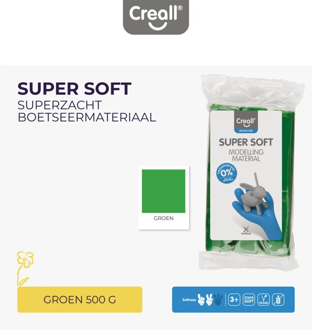 Creall Boetseerklei Supersoft Groen 500g