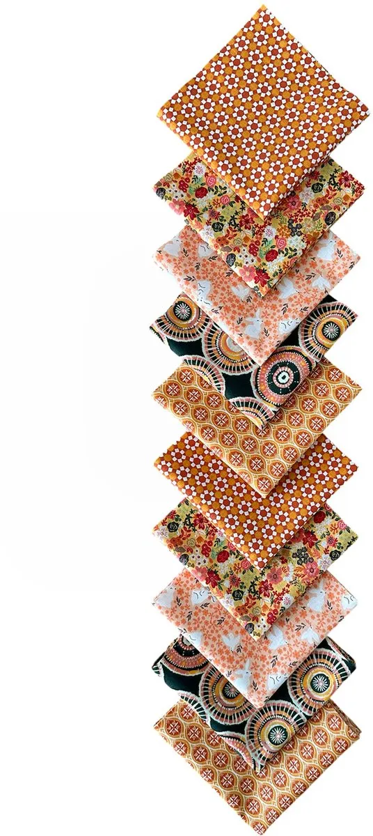 BINK Bedding Quilt Patchwork Lapjes Oranje - 10 Stuks 25x25cm