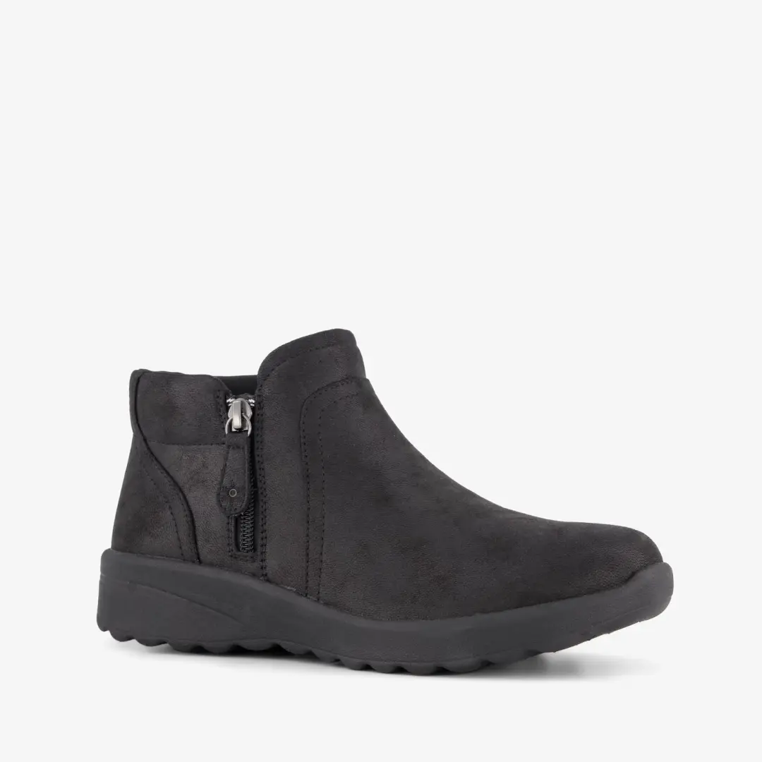 Skechers Lovely Vibe dames enkellaarsjes zwart