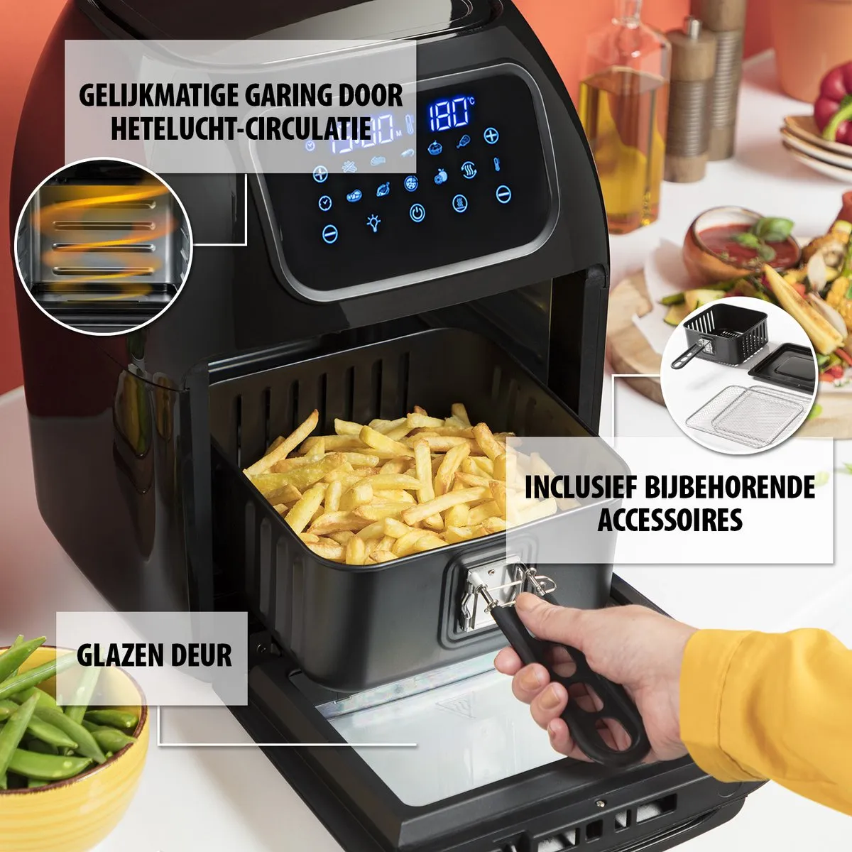 Tristar FR-6964 - Airfryer Oven XXL - 10L - 10 Bakprogramma's - PFAS-vrij