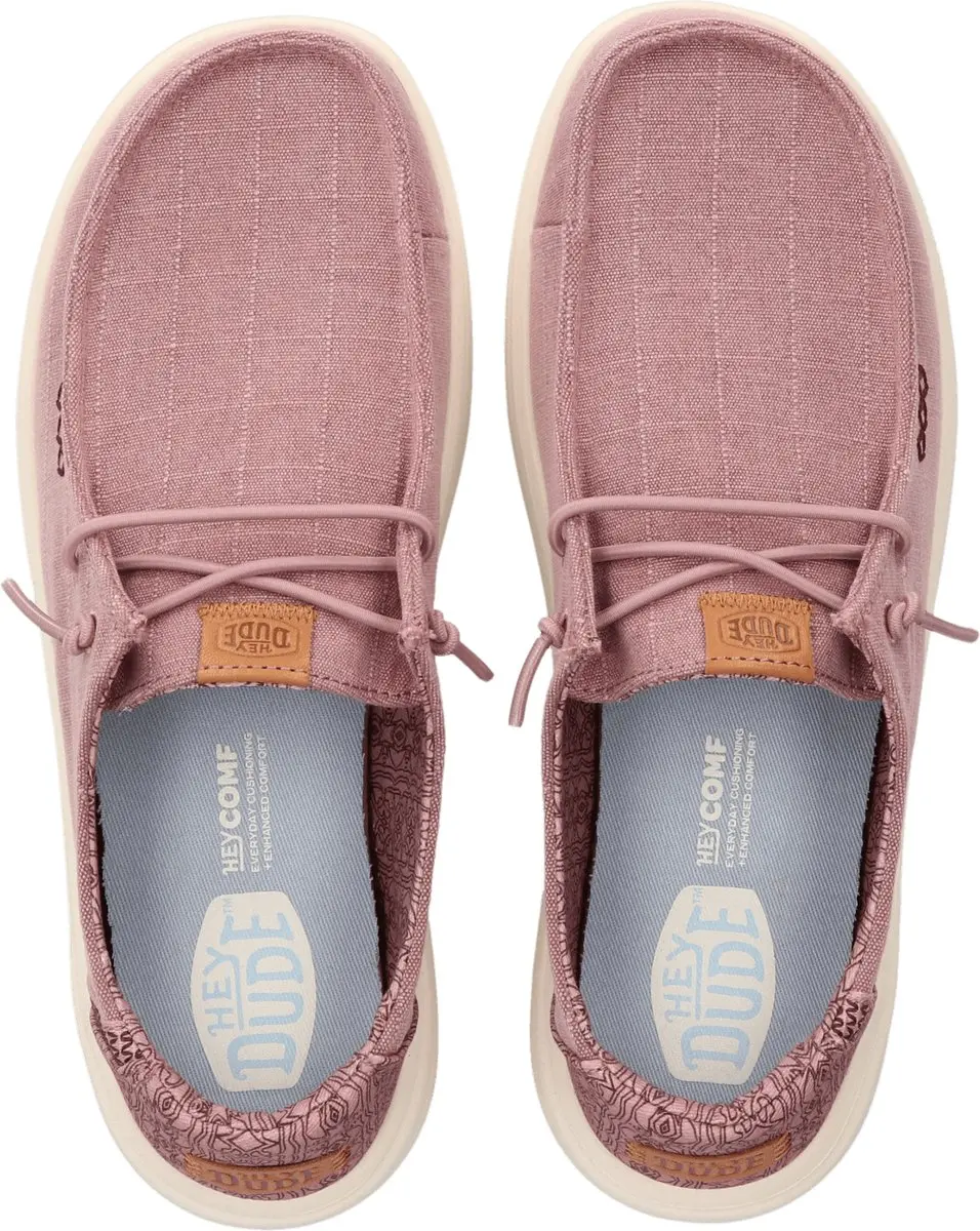 HEYDUDE Wendy Rise Chambray Grid Instappers - Rose Purple - afbeelding 6 van 6