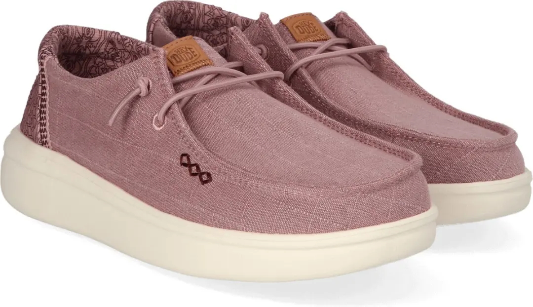 HEYDUDE Wendy Rise Chambray Grid Instappers - Rose Purple - afbeelding 5 van 6