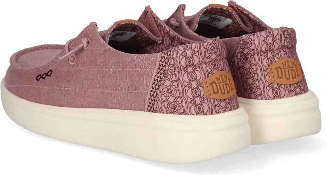HEYDUDE Wendy Rise Chambray Grid Instappers - Rose Purple - afbeelding 3 van 6
