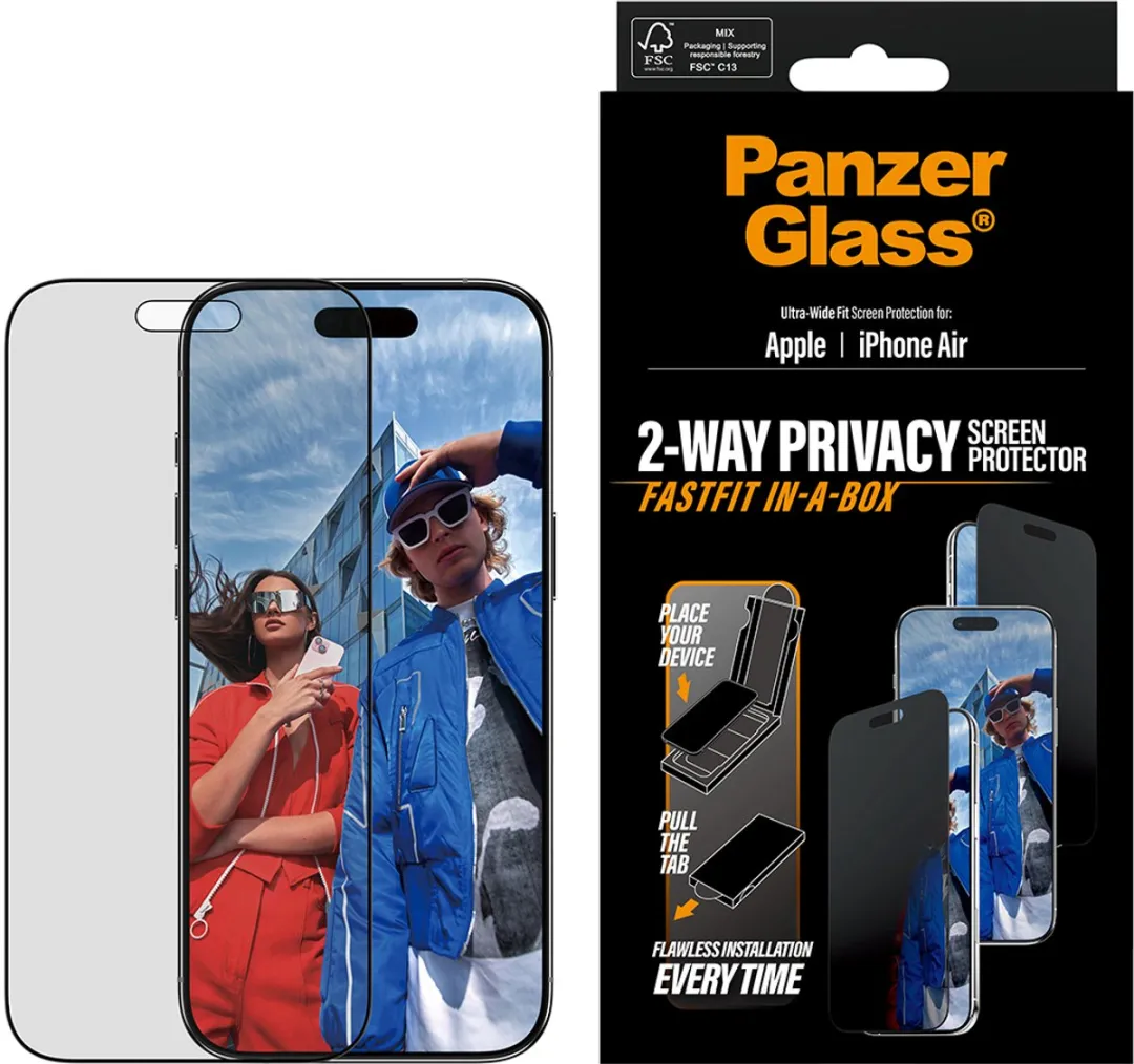 PanzerGlass Privacy Screen Protector iPhone 17 Pro - Ultra-Wide Fit - PG53680