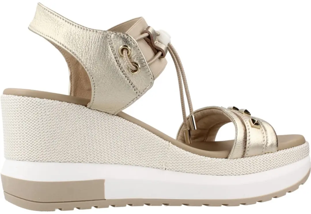 Sandaal Nerogiardini Etoile Sand Elastisch Licht Beige Poli.Milena 7854