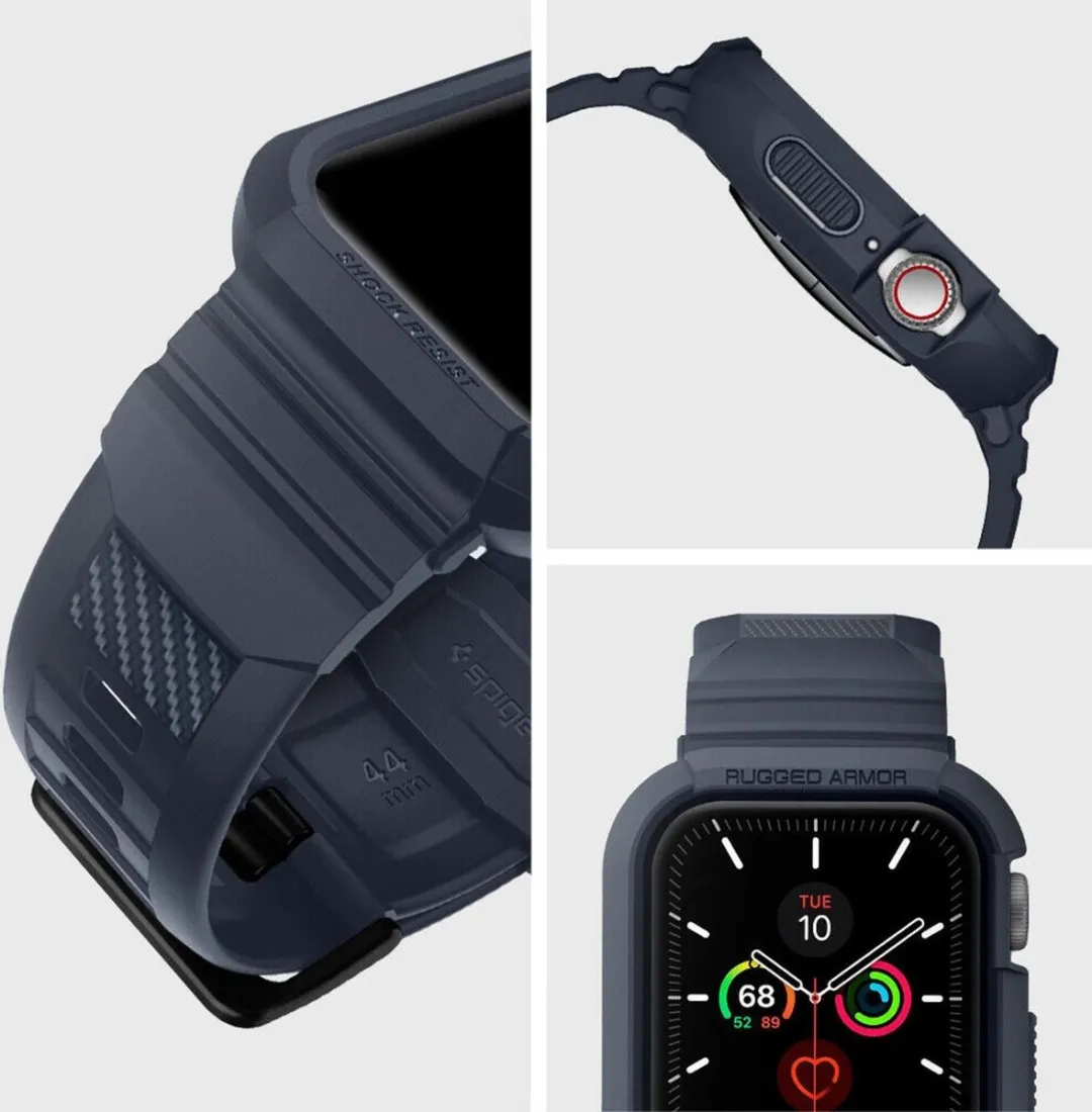 Spigen Rugged Armor Pro Apple Watch Hoesje 44mm - Charcoal Grey