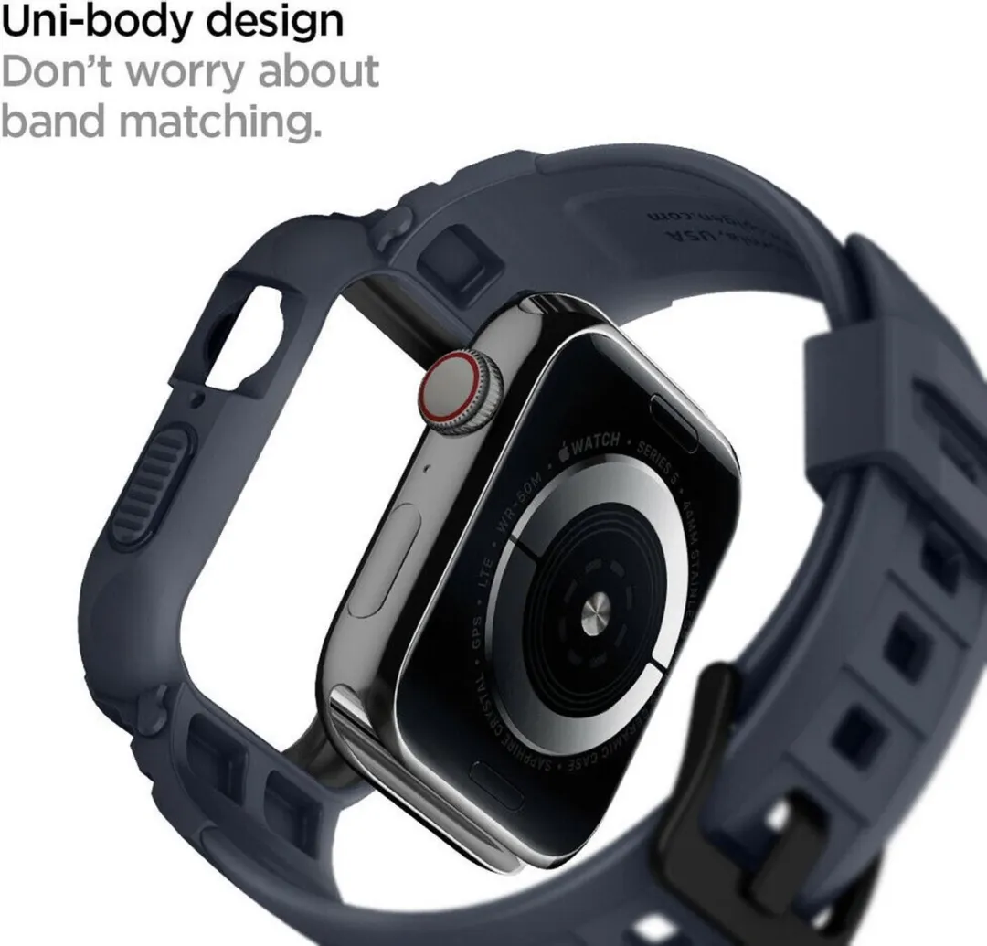 Spigen Rugged Armor Pro Apple Watch Hoesje 44mm - Charcoal Grey
