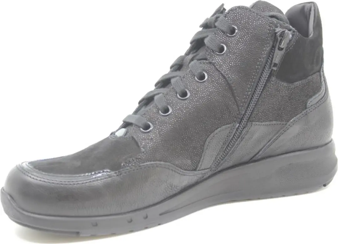 Durea 9735 Dames Veterschoenen - Wijdte H - Zwart - afbeelding 2 van 5