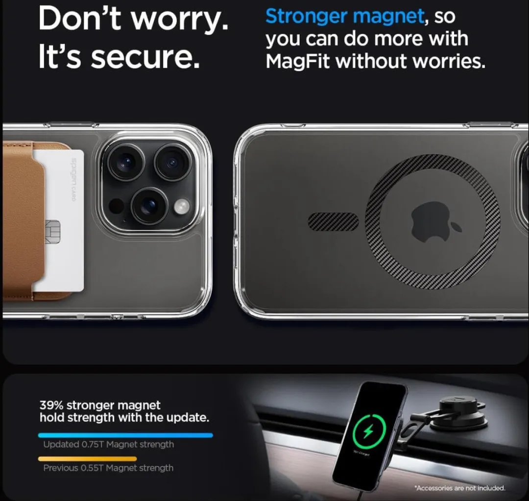Spigen Ultra Hybrid MagFit ACS06717 Hoesje - iPhone 15 Pro - Zwart - afbeelding 6 van 6