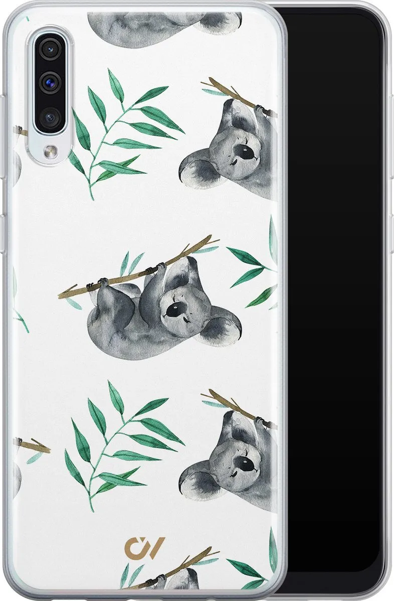 Casevibes Hoesje Samsung Galaxy A50 - Koala Print - Wit