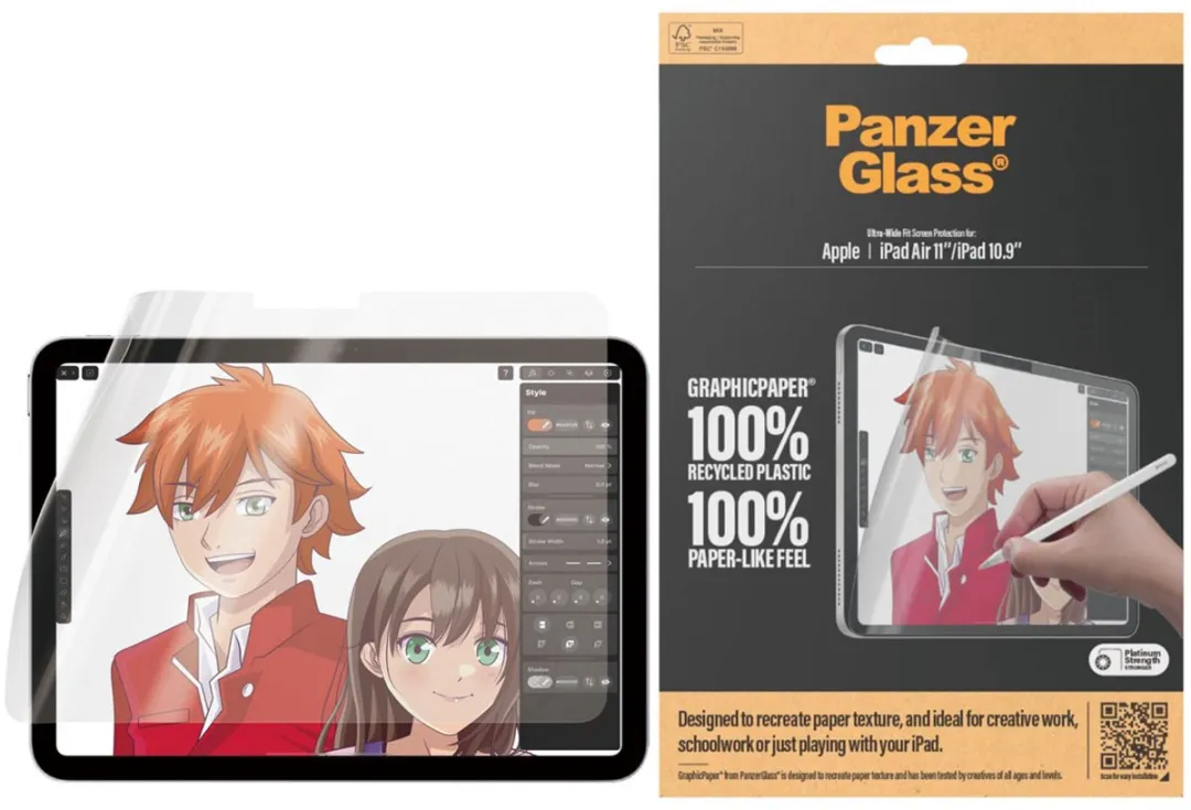 PanzerGlass GraphicPaper Ultra-Wide iPad Air 11/10.9 Screenprotector - Gerecycled Plastic