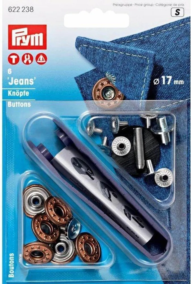 Prym Jeansknopen Open Kap Ster 17mm Oud Brons