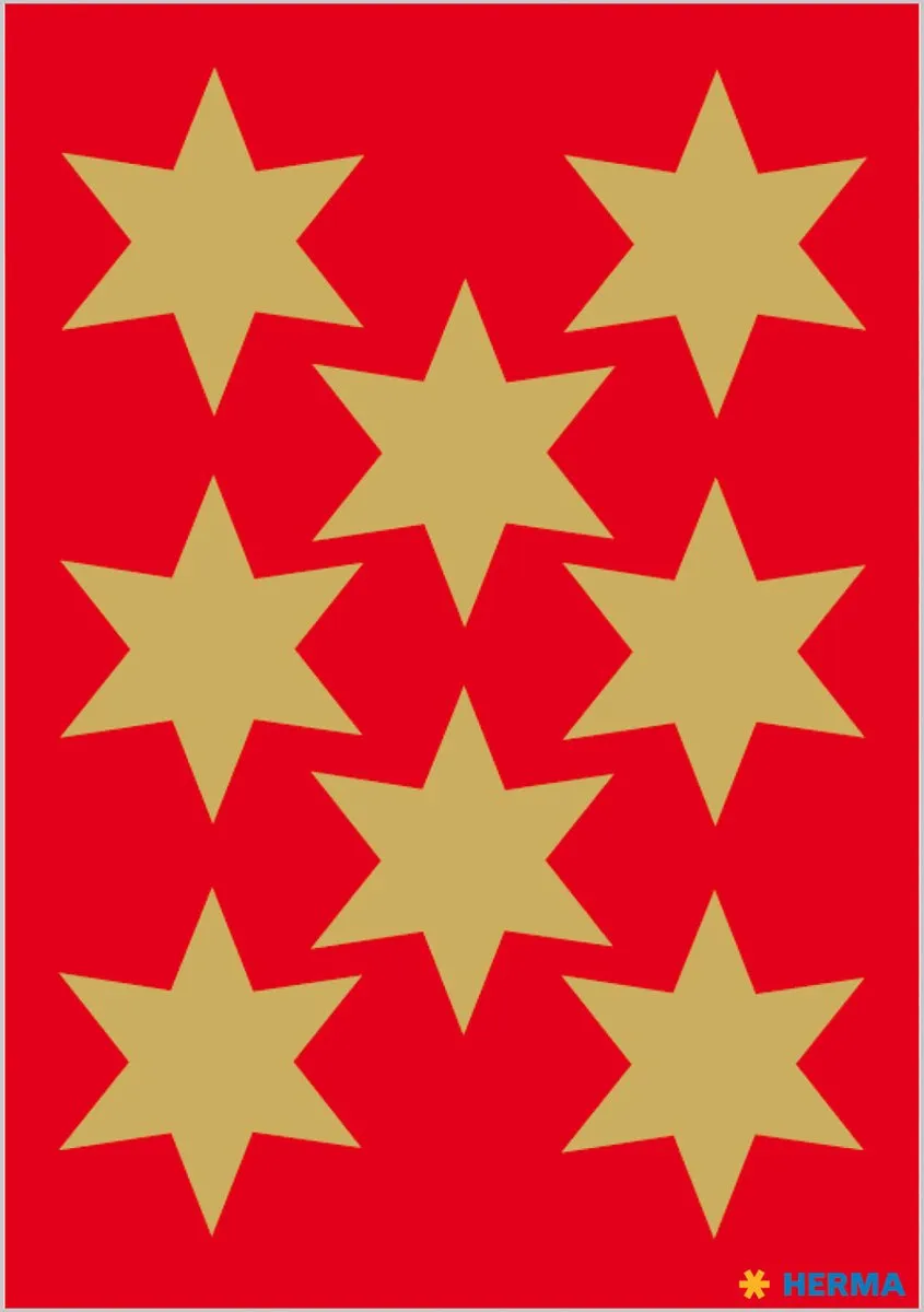 Herma 3925 Kerstster Stickers Goud Ø33mm - 24 Stuks
