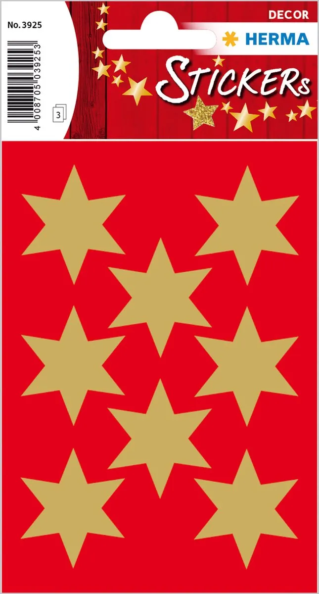 Herma 3925 Kerstster Stickers Goud Ø33mm