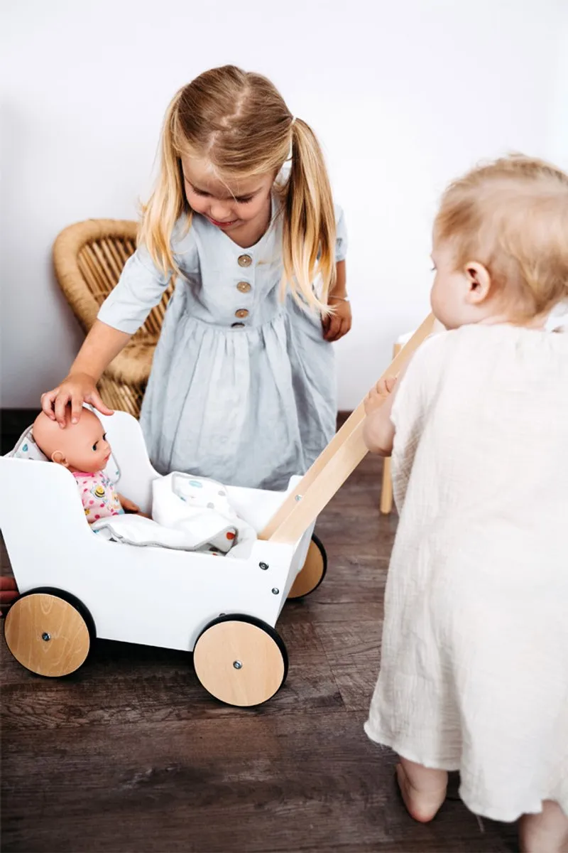 Small Foot Little Button Duwpoppenwagen - Multicolor
