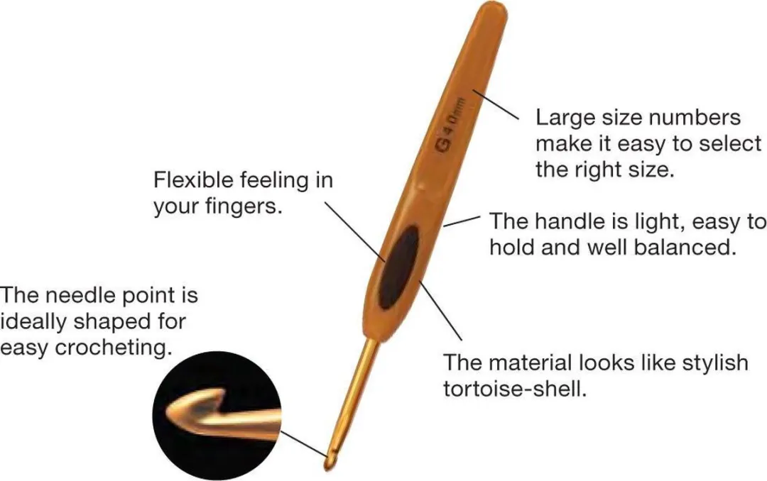 Clover Soft Touch Haaknaald 2mm - Bruin