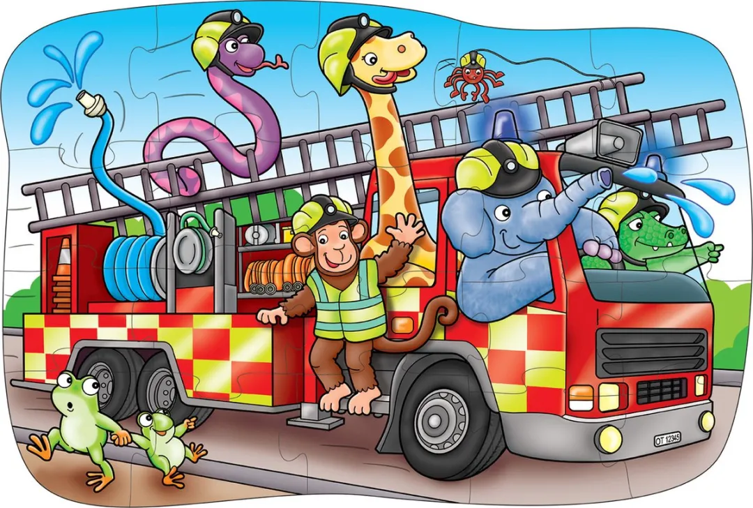 Orchard Toys - Big Fire Engine - Brandweer puzzel - 20 stukjes - vanaf 2 jaar