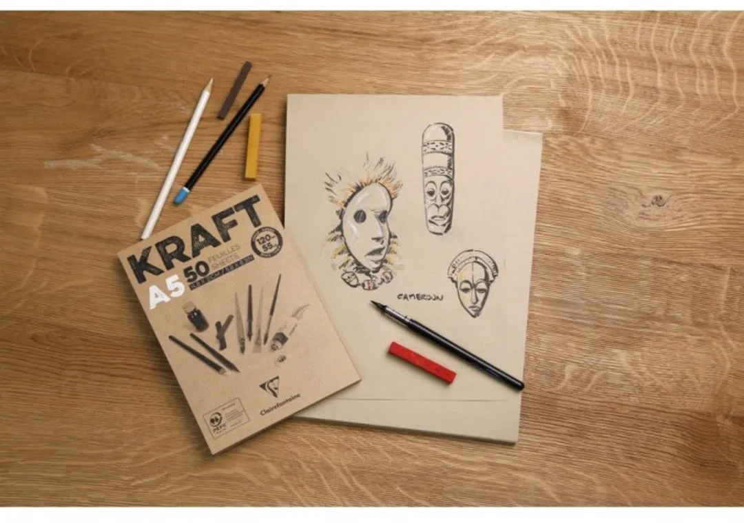 Clairefontaine Kraft Tekenblok A4 Bruin 100 Vel