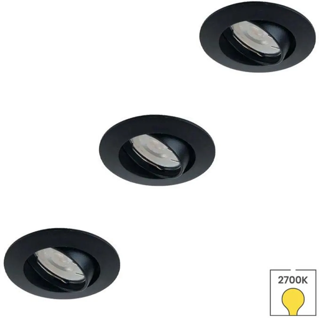 Lybardo Inbouwspots 3W Kantelbaar - 3 Stuks