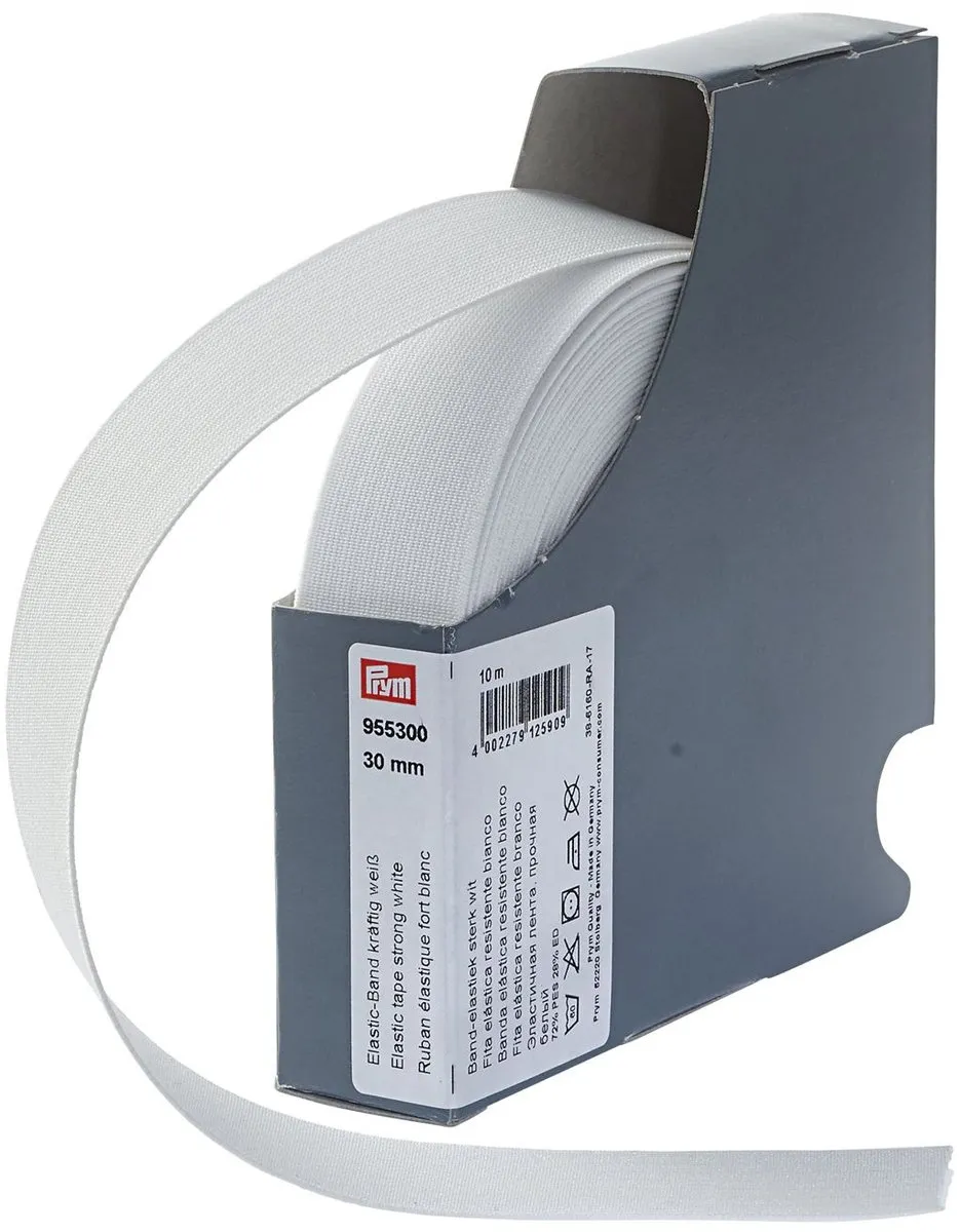 Prym Band-elastiek 30mm Wit 10m - afbeelding 2 van 2