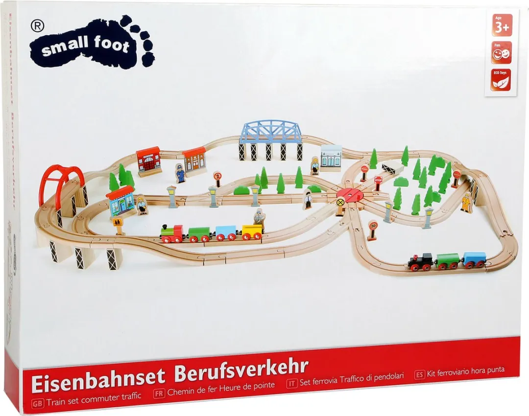 Small Foot Commuter Traffic Treinset - 140 Stuks - Multicolor