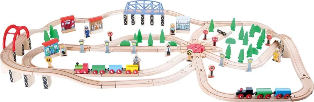 Small Foot Commuter Traffic Treinset - 140 Stuks - Multicolor