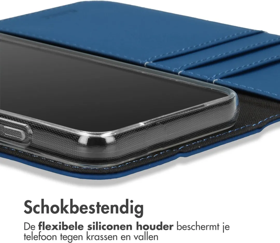 Accezz Hoesje iPhone 13 Pro Donkerblauw - 3 Pasjes
