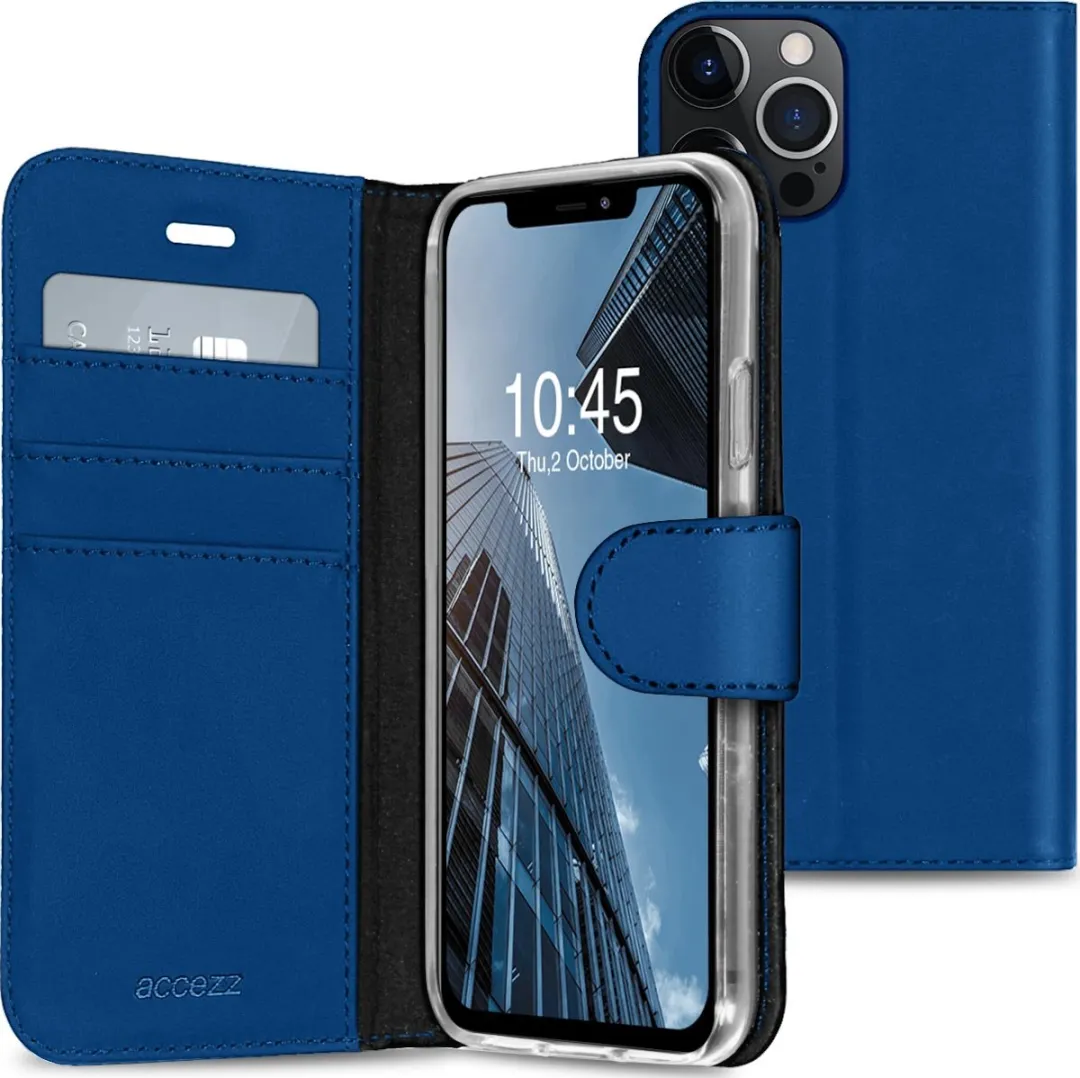 Accezz Hoesje iPhone 13 Pro Donkerblauw - 3 Pasjes