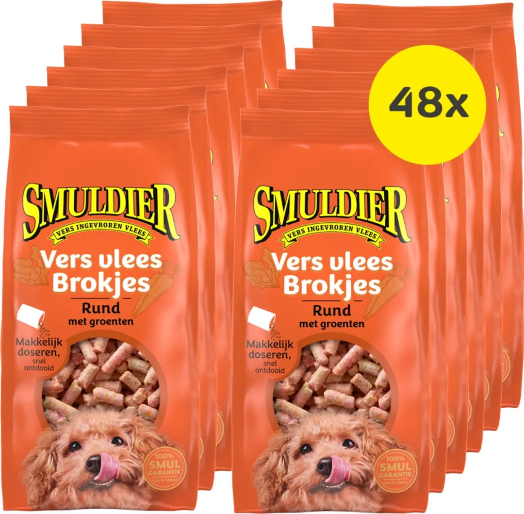 Smuldier Vers Vlees Brokjes Rund met Groenten 48 Stuks